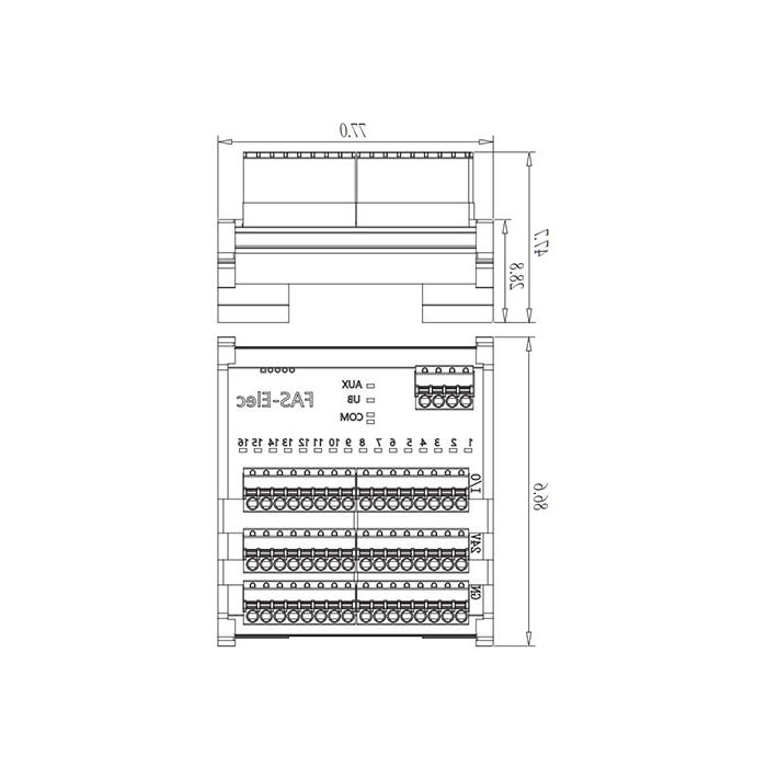 IP20、IO-Link Hub、PNP、16DI、Terminal module、00BH12S