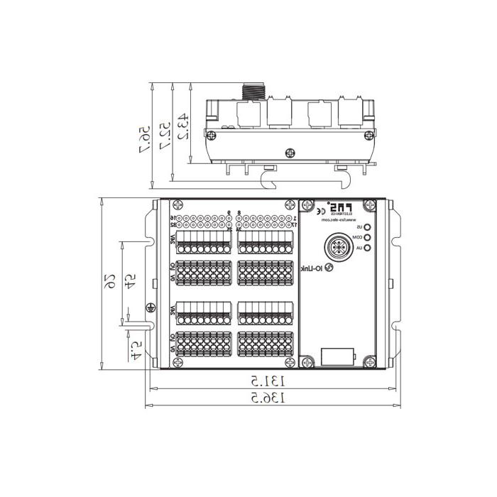 IP20、IO-Link Hub、PNP、32DI/DO adaptive、Class B、Terminal module、009C53